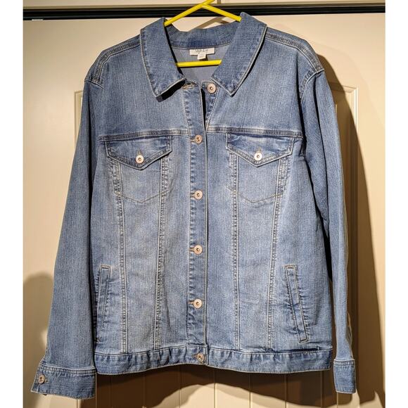 Style & Co. Bandana Print Back Denim Jacket Womens' Size 22W - Picture 10 of 10